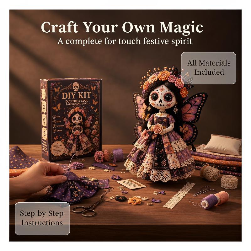 Textile Sewing Kit - Yeni Ölüler Günü Patchwork Bebek DIY