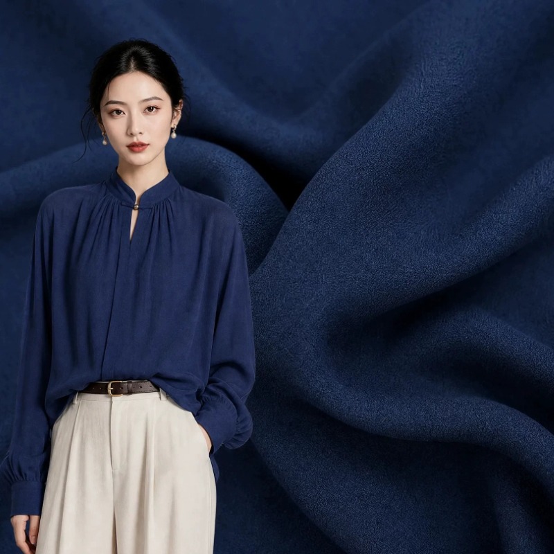 Sewing Fabric - Premium Kumlanmış Keten Saten Kumaş Derin