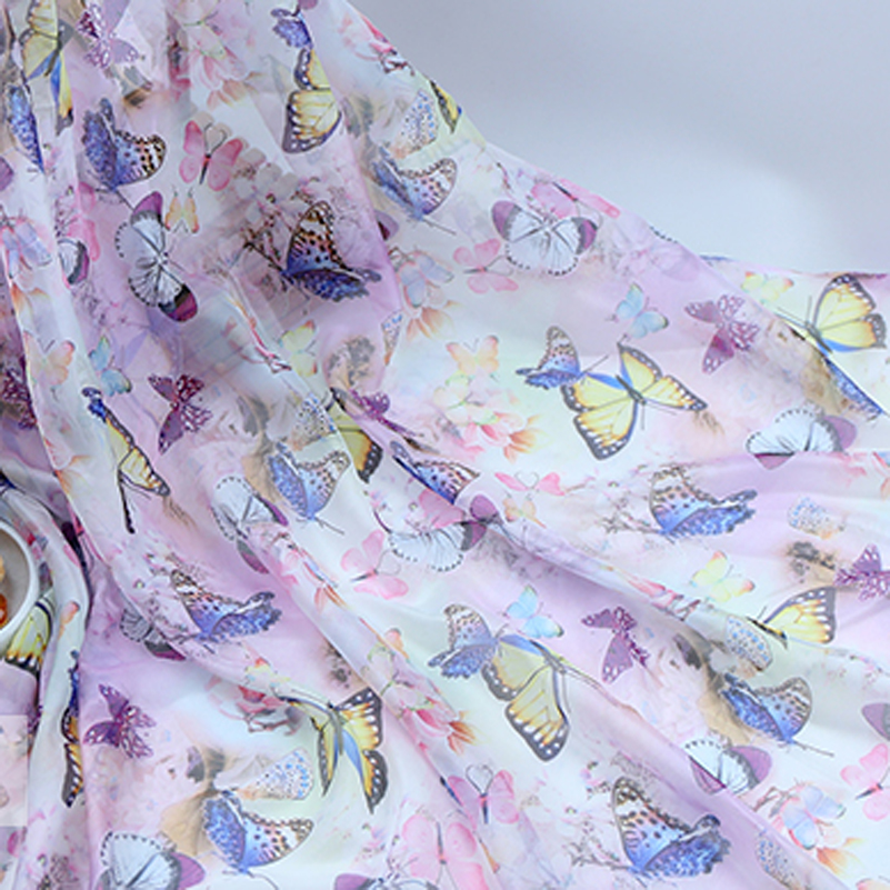 30D Butterfly Printed Chiffon  - Sewing By incelemesi ve fiyatı